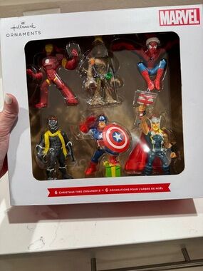 Hallmark Marvel Ornament Set - Red, Blue, Gold & Black